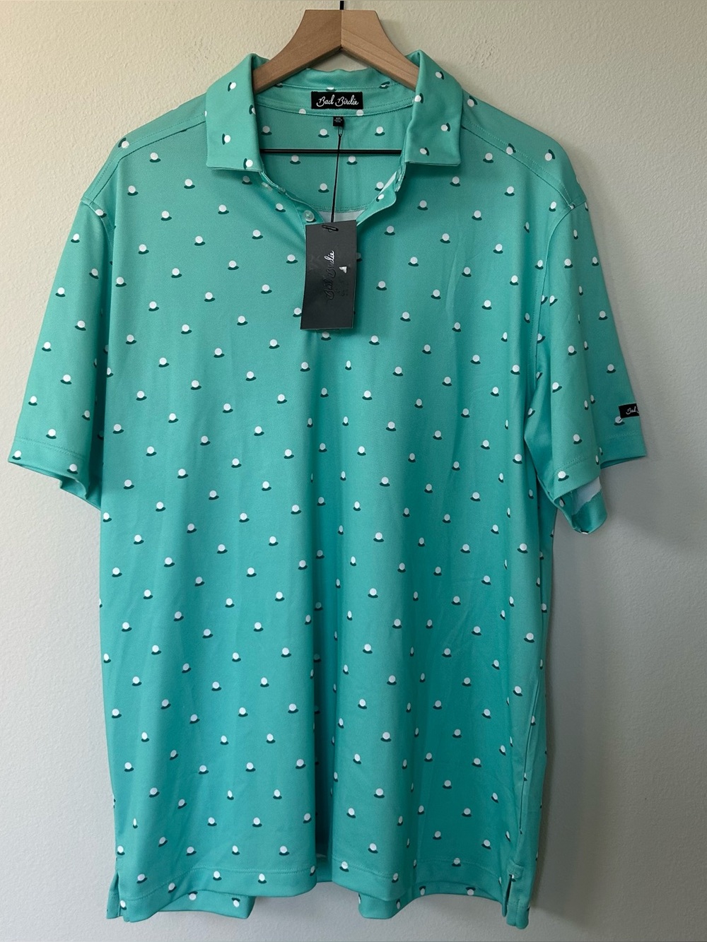 Bad Birdie Golf Polo Mens XXL Aim Point Green Pique Performance Shirt NWT